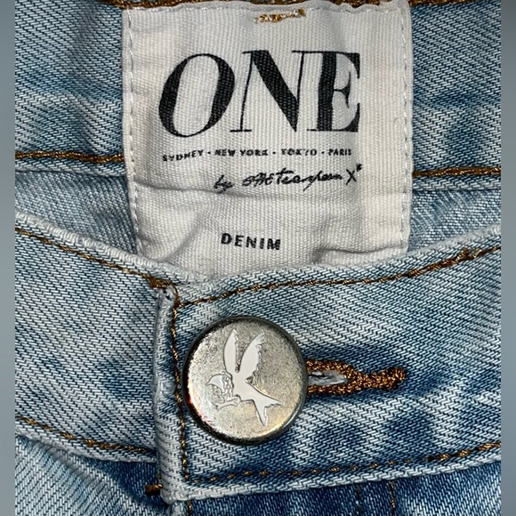 One Teaspoon - Awesome Baggies - Distressed Jeans Size 25 Low Waist Light Wash - Picture 3 of 6